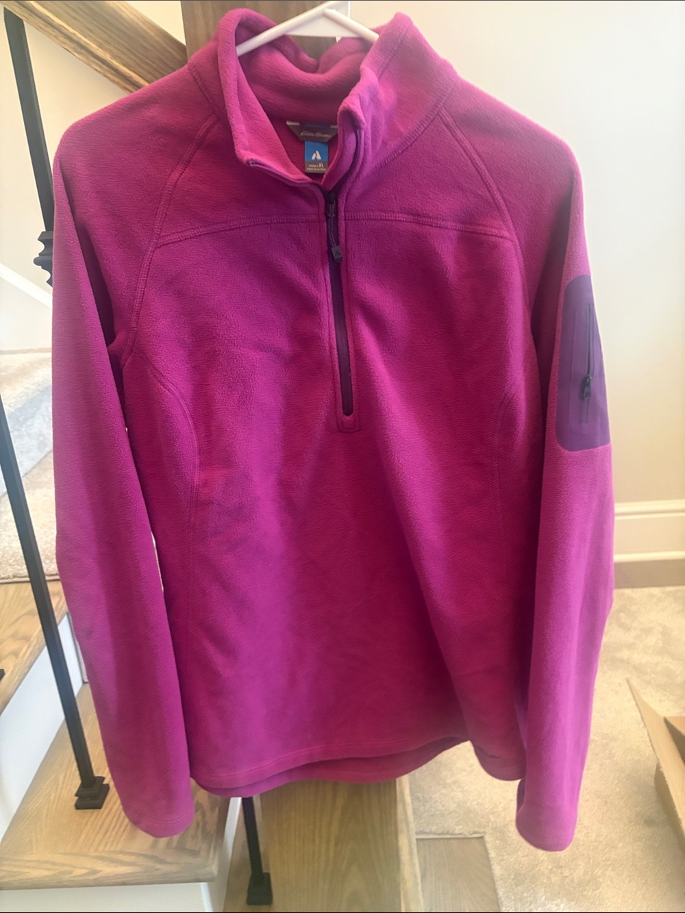 Eddie Bauer Magenta Half-Zip Fleece Pullover